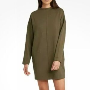 Like new! Prologue Mock Neck Scuba Long Sleeve Mini Dress - Olive